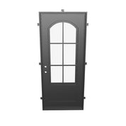 Bristol square top metal entry door thermally broken in bronze color.