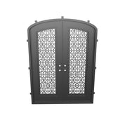 DNA’ Door bronze colored double door with efficient glass and arched style.
