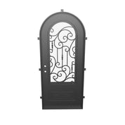 Golden Gate round top metal door with thermal barrier in black color.