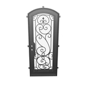 Hills single arch top front door with thick double-pane glass in bronze.