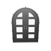 Knox thermally broken full arch top iron french door with glass.