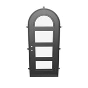 Knox exterior full arch metal door thermally broken in black.