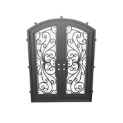 Miracle iron door with arch top in bronze shade.