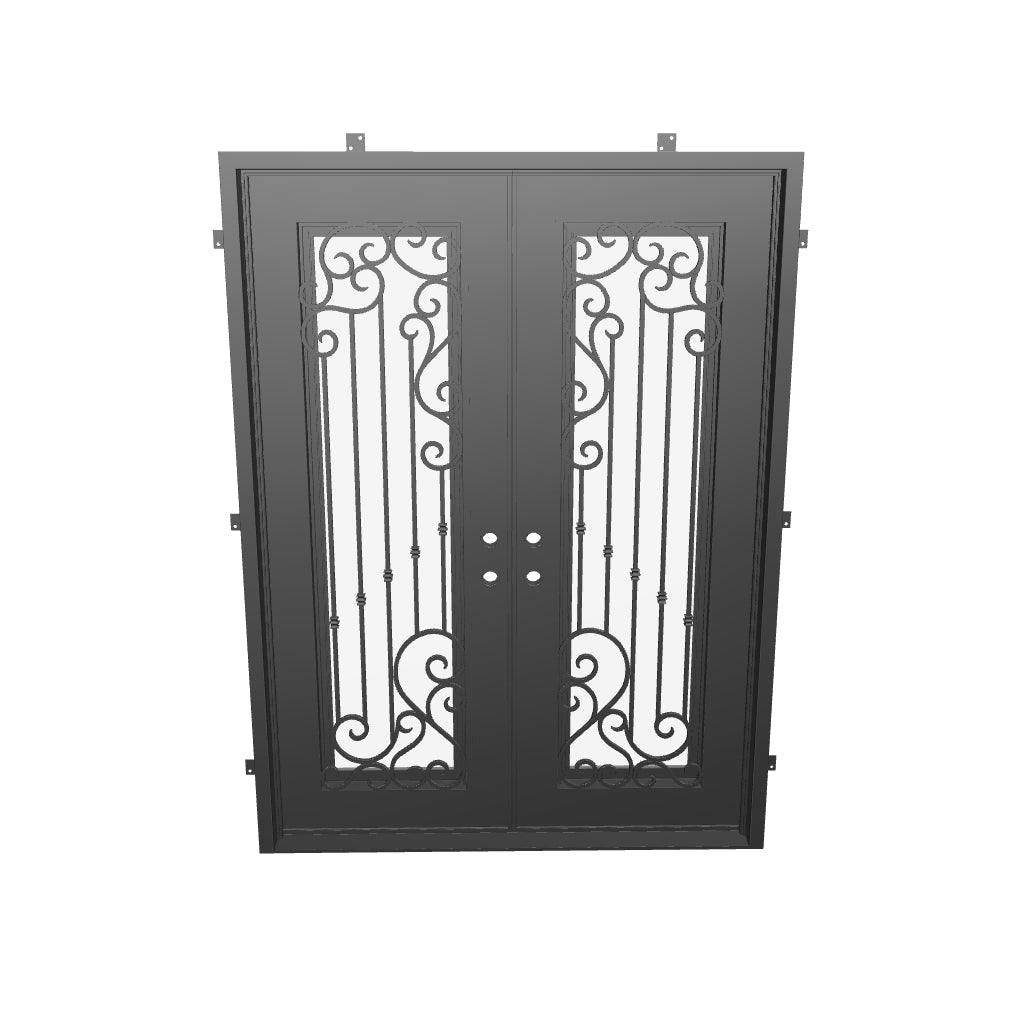 Paris thermally broken square top door in bronze finish.