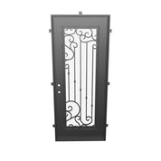 Paris flat top single hinged door with thermal break in bronze color.