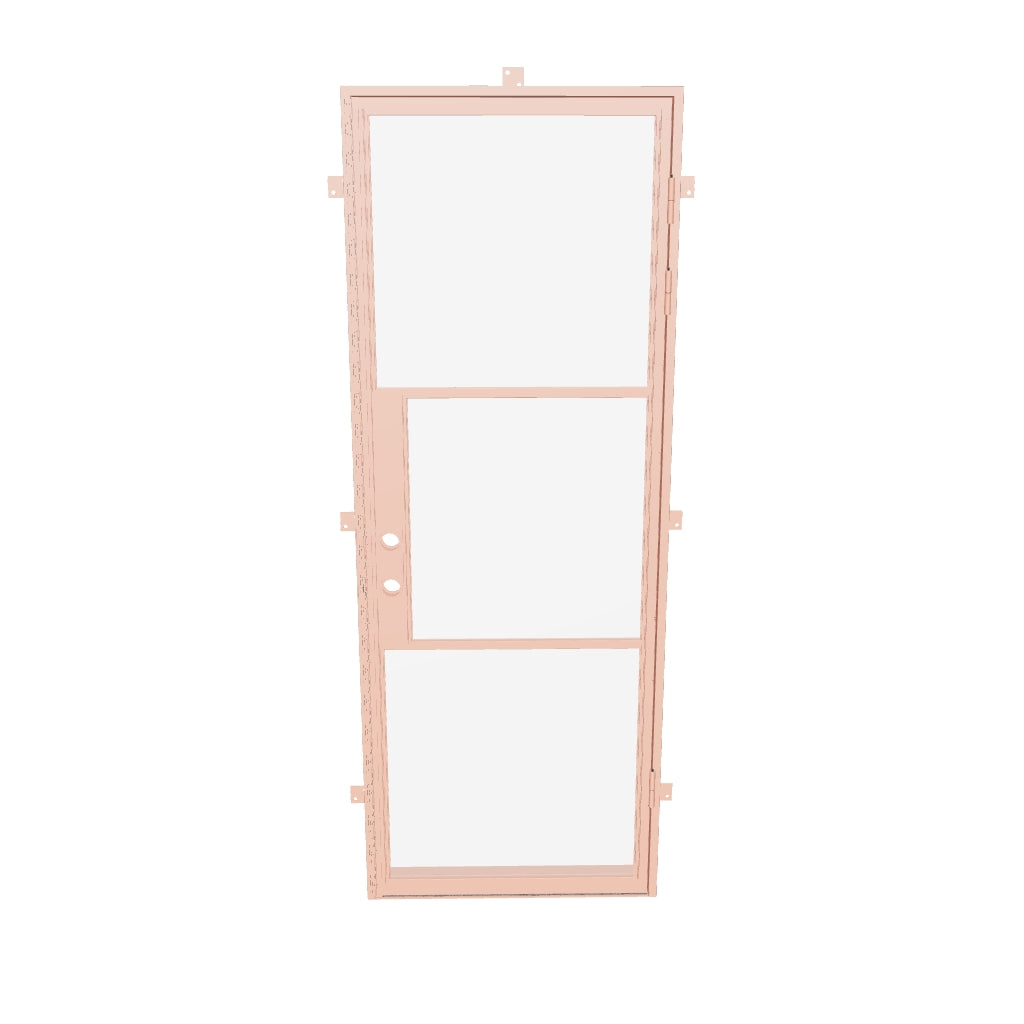 modern pink steel entry door