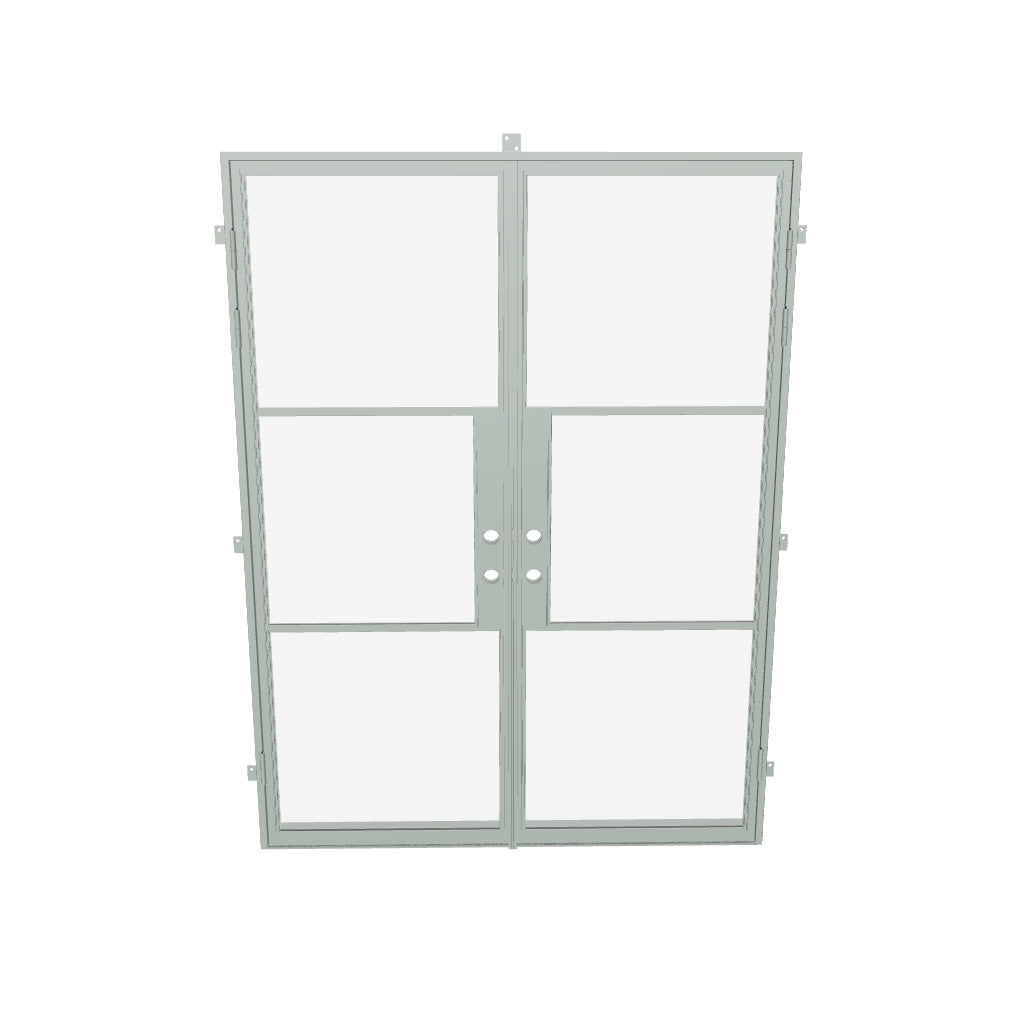 double flat steel entry door in Montecito Mint finish