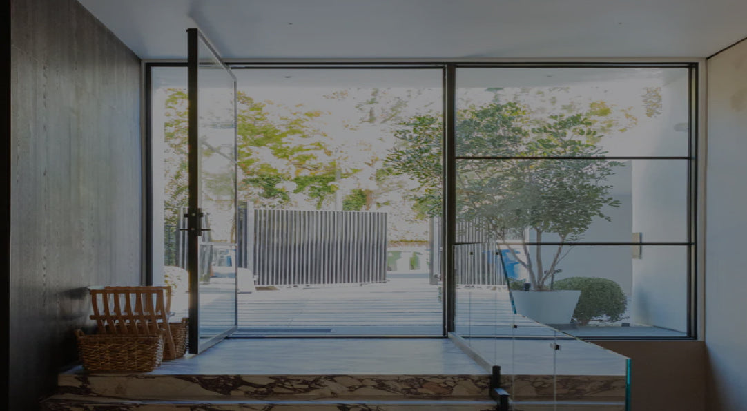 swing type for exterior entry grand pivot door with pull handle