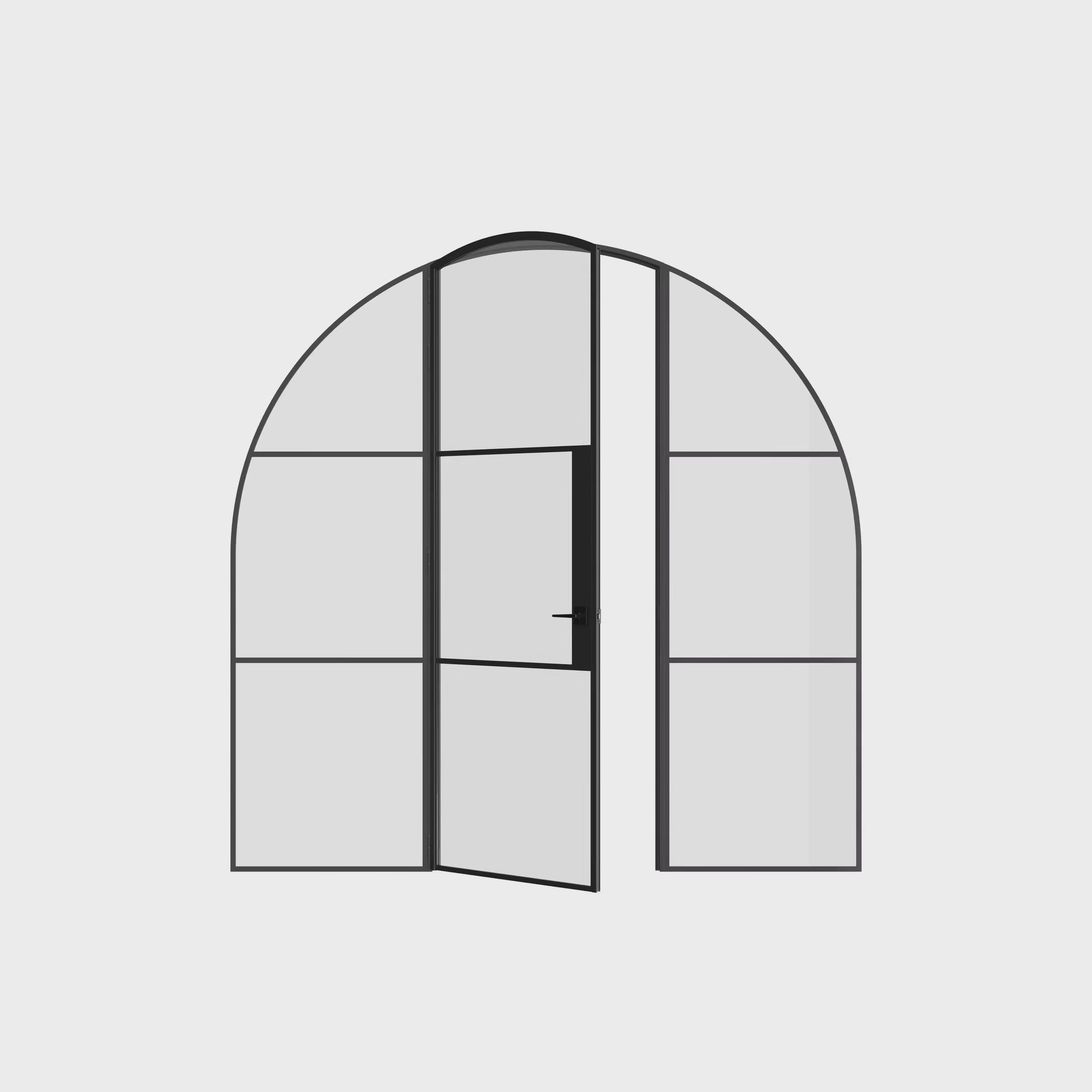 Air 4 single full arch OTTOSTUMM steel door with side lites and tempered glazing
