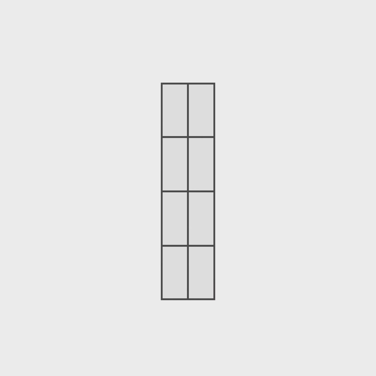 Interior modular steel side window panel, black finish