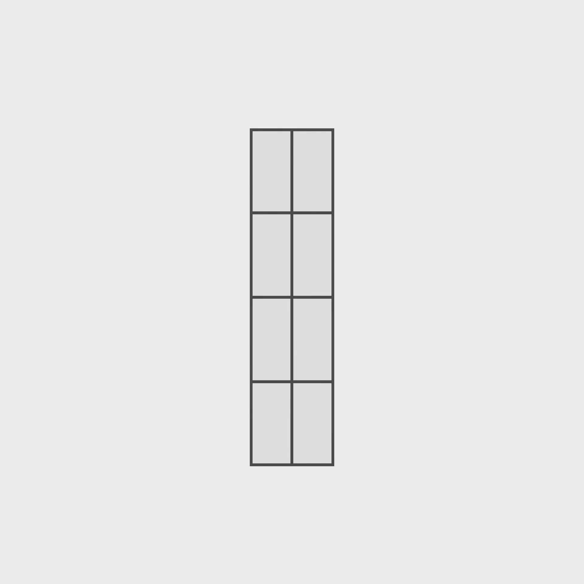 Interior modular steel side window panel, black finish
