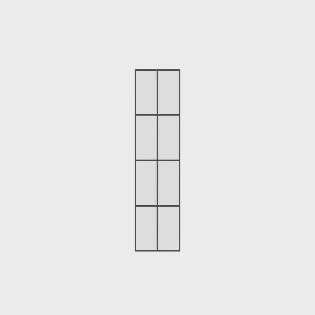 Interior modular steel side window panel, black finish