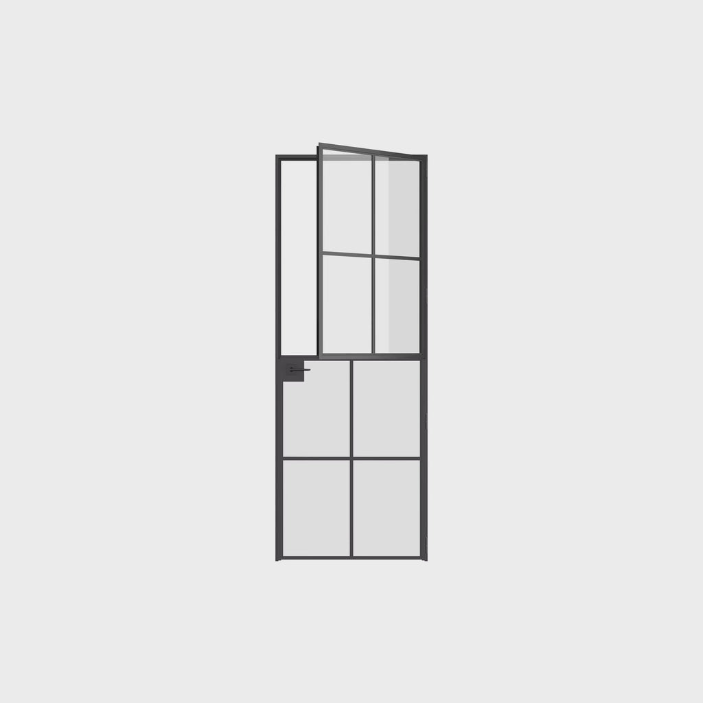 Interior Dutch single flat hot-rolled steel door, black finish