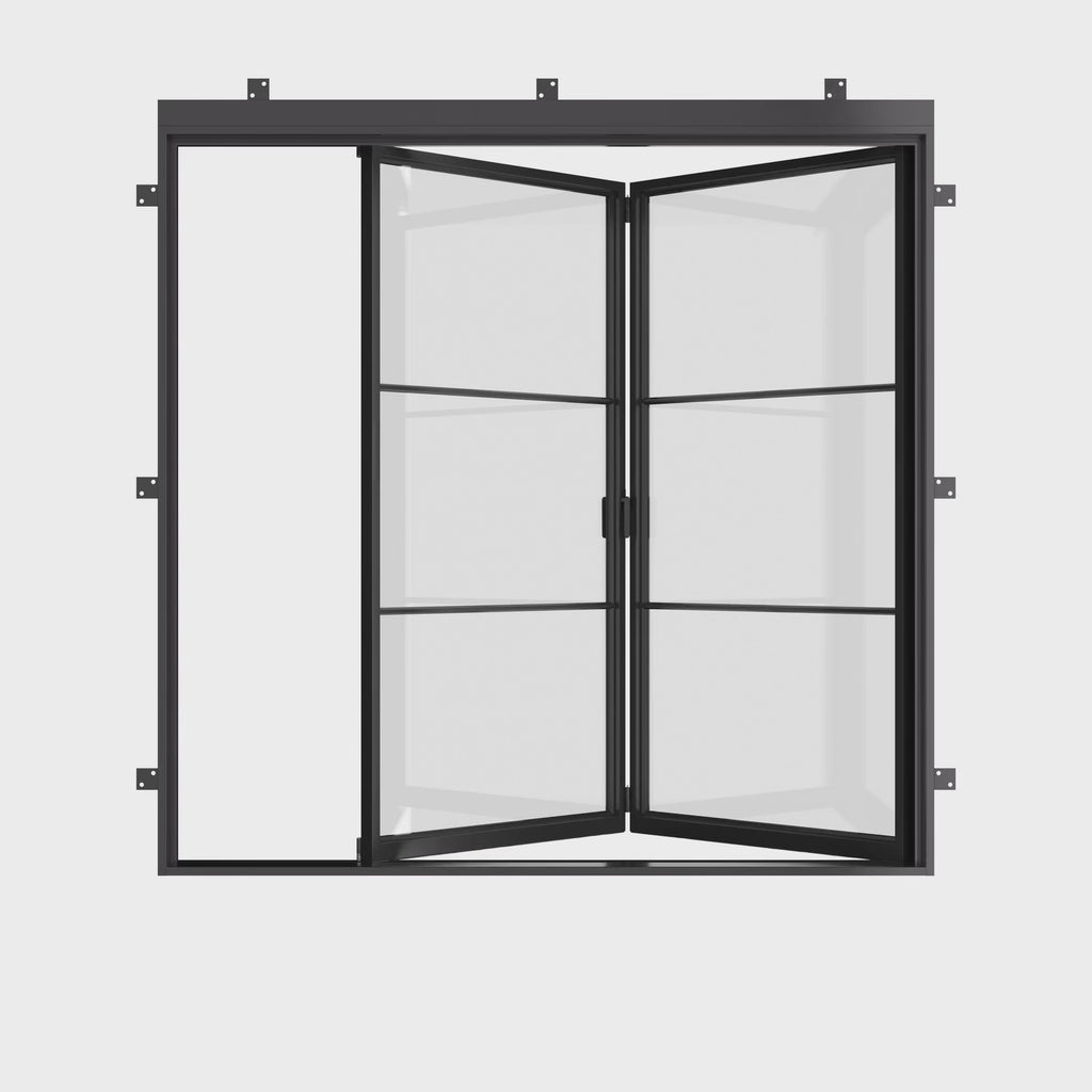 sleek custom two panel folding steel door