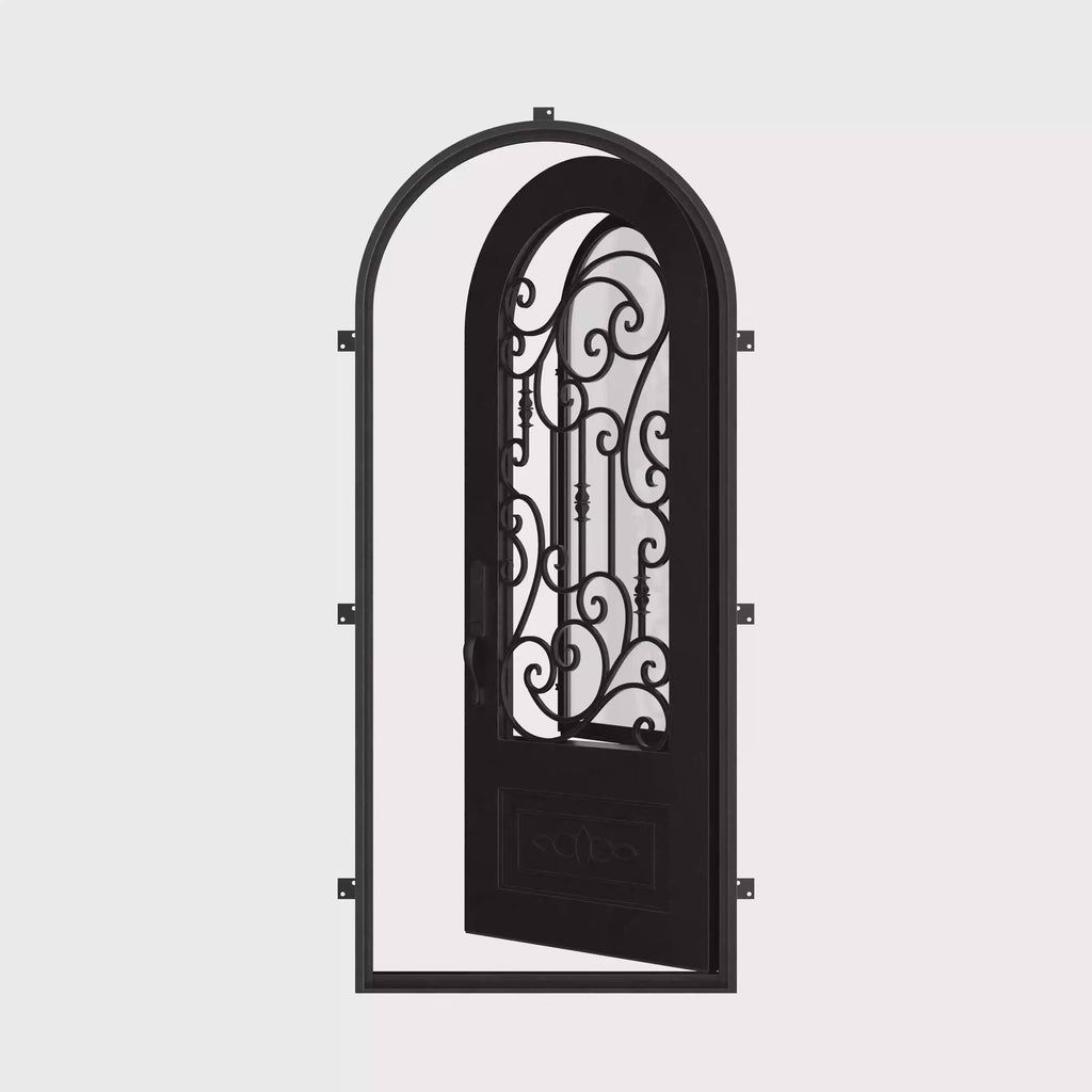 Golden Gate full arch top door thermally broken in matte black.