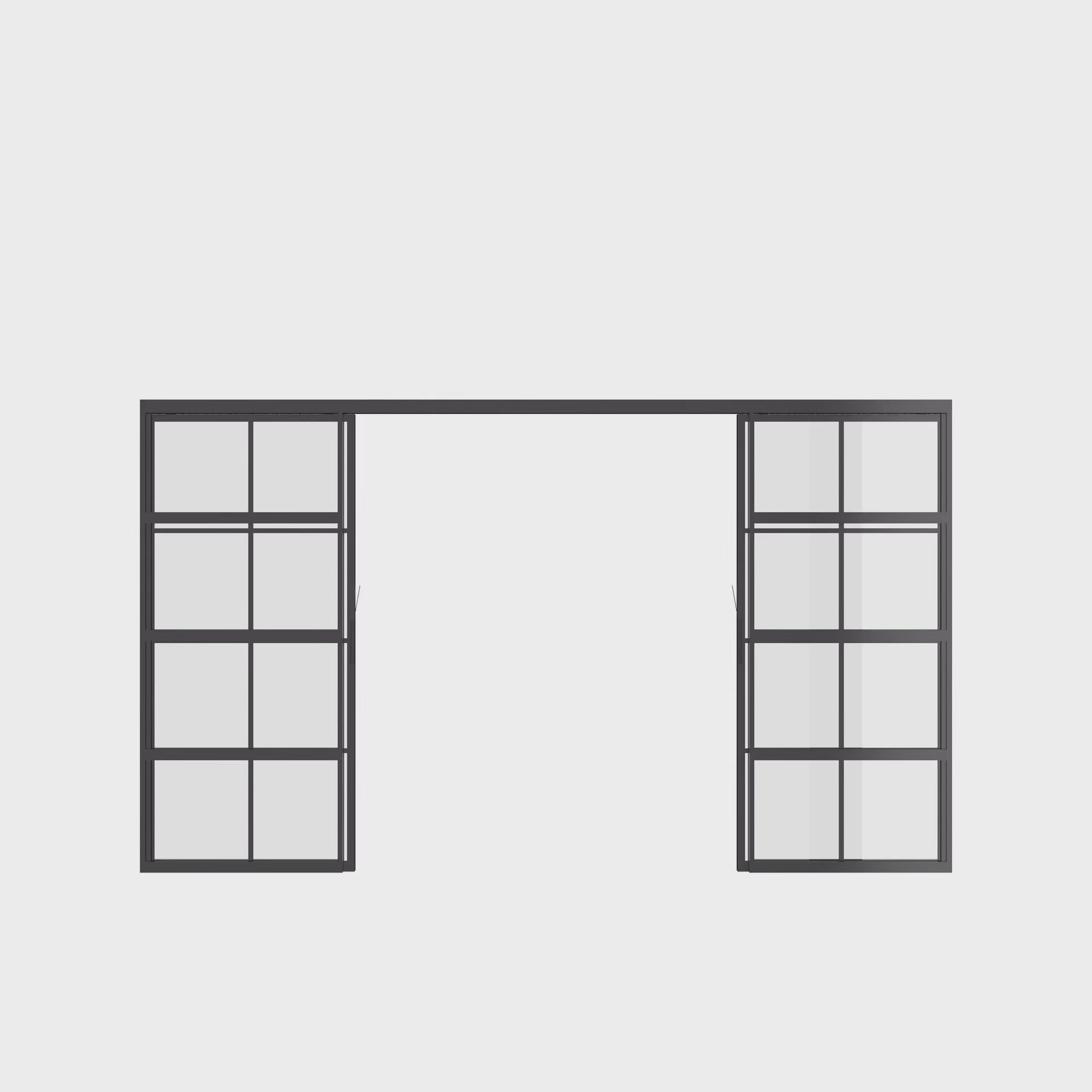Air 5 double flat interior pocket slider in black steel, clean industrial design with tempered glass