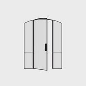 Minimalist interior steel arch door with sidelights, Air Grand narrow OTTOSTUMM steel sightlines