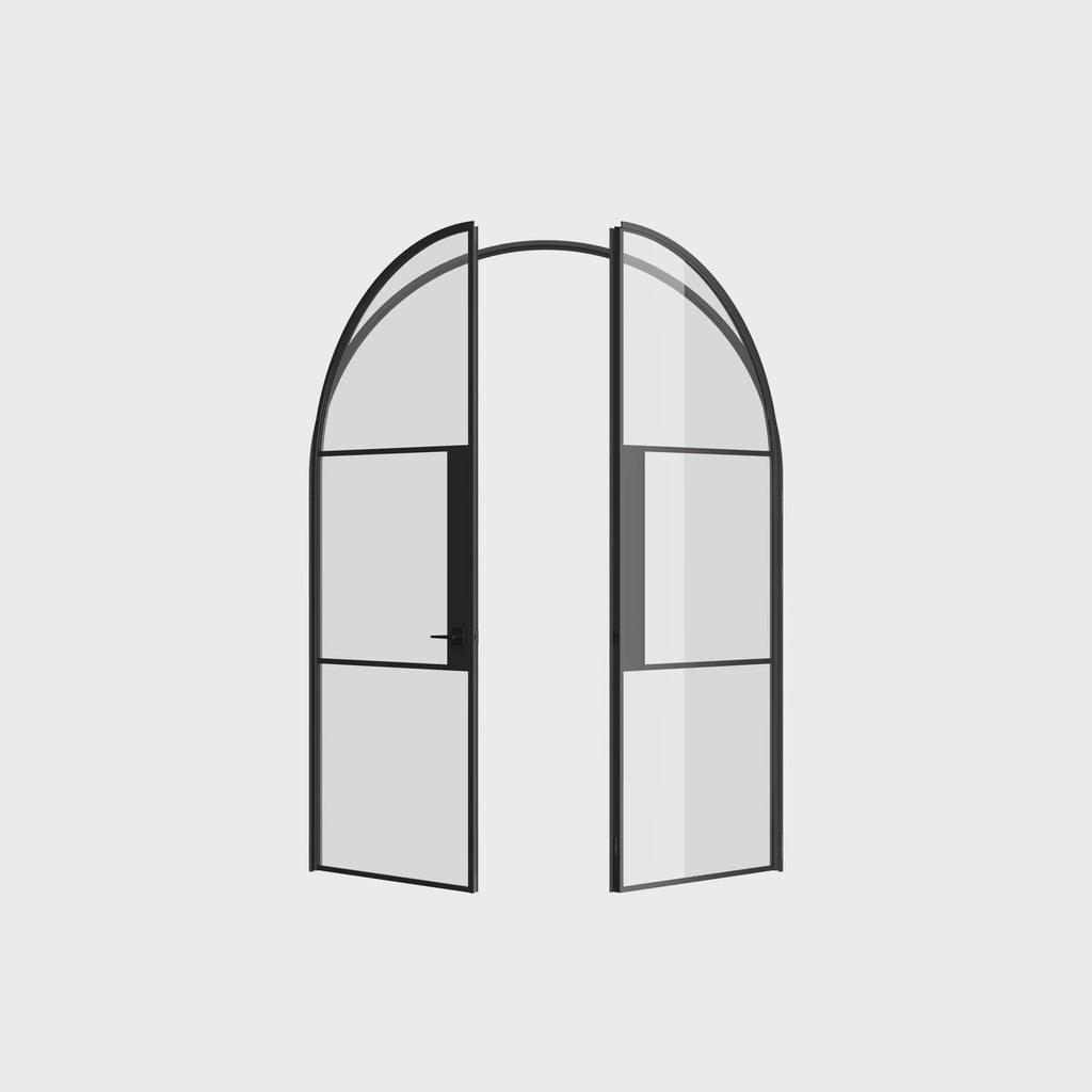 Air 4 elegant arched double interior doors in durable steel construction