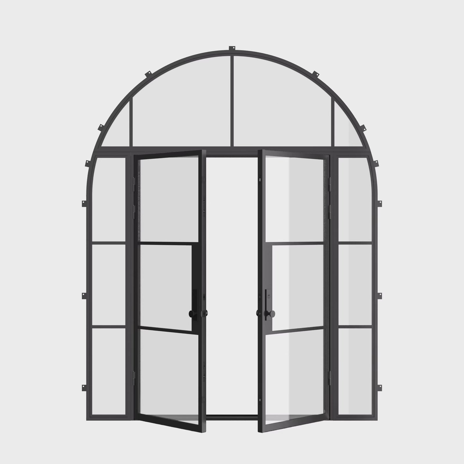 Air 4 black thermally broken double flat entry with arch top