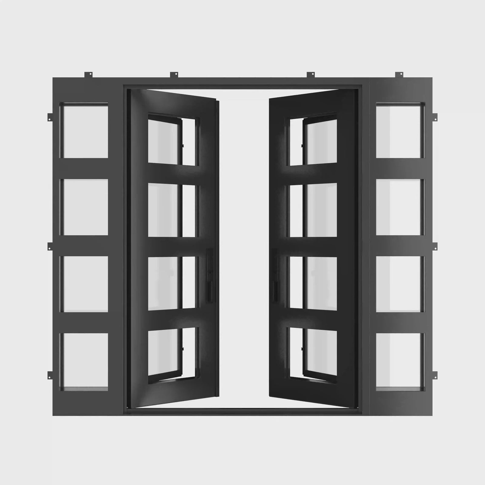 Knox steel double doors with sidelights for large residential entrance