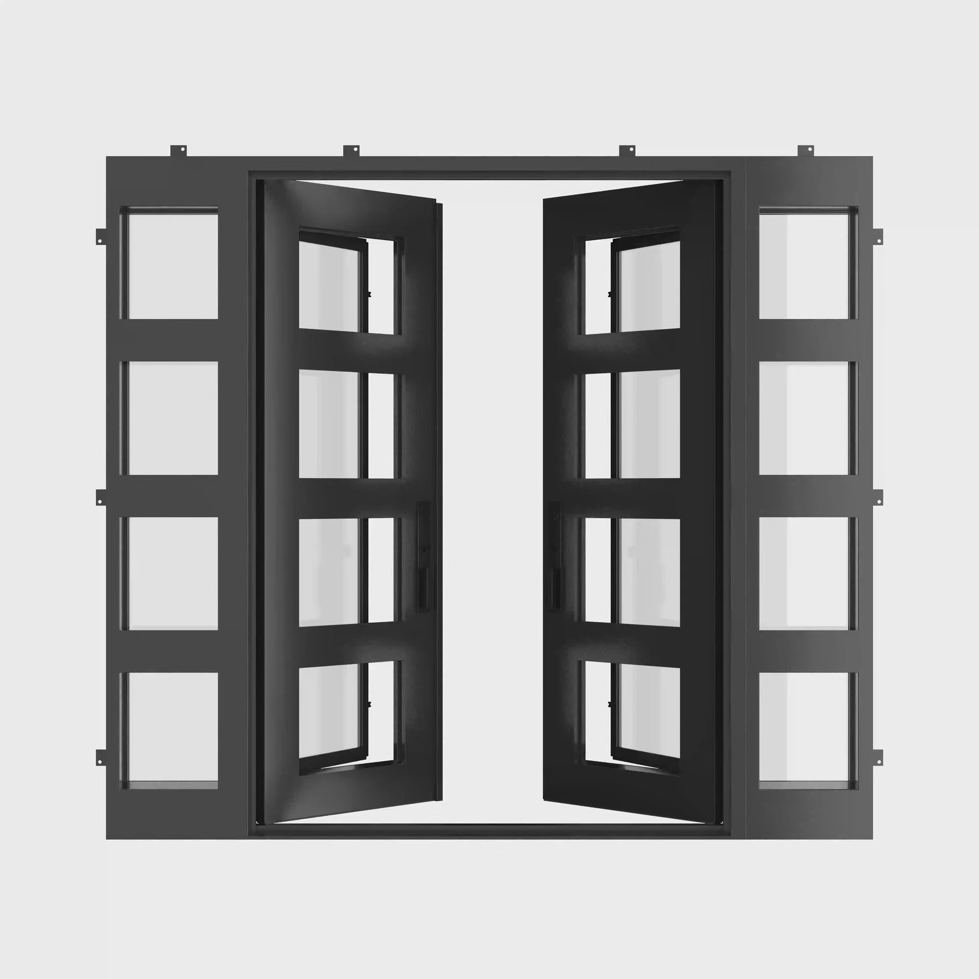 Knox steel double doors with sidelights for large residential entrance