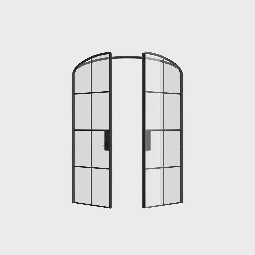 Interior double mini arch hot-rolled steel doors, modular design