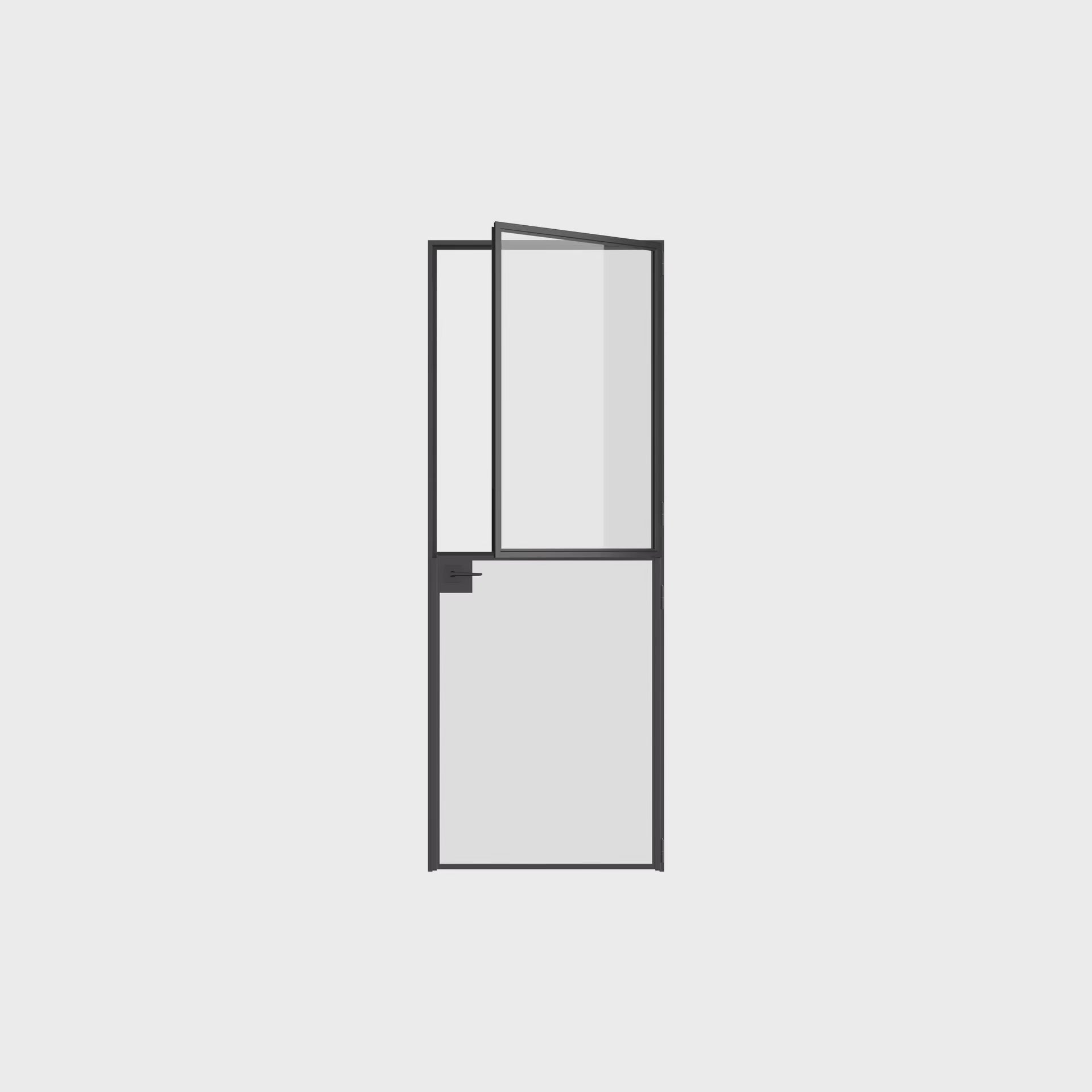 Solid steel Air Lite Dutch interior door with removable threshold and slim sightlines