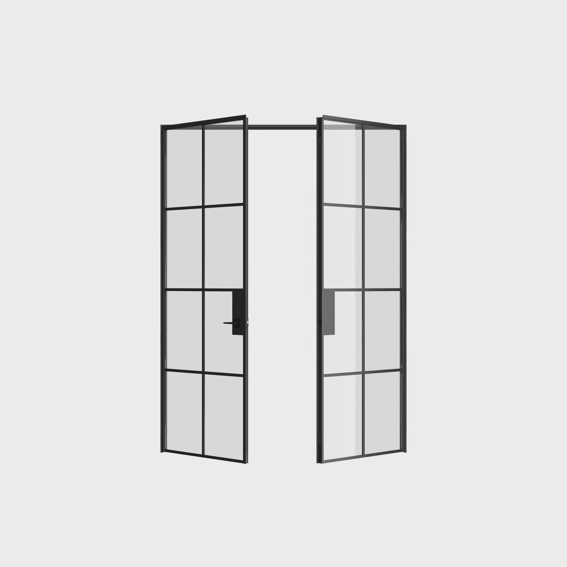 Interior double flat Ottostumm steel doors, black finish