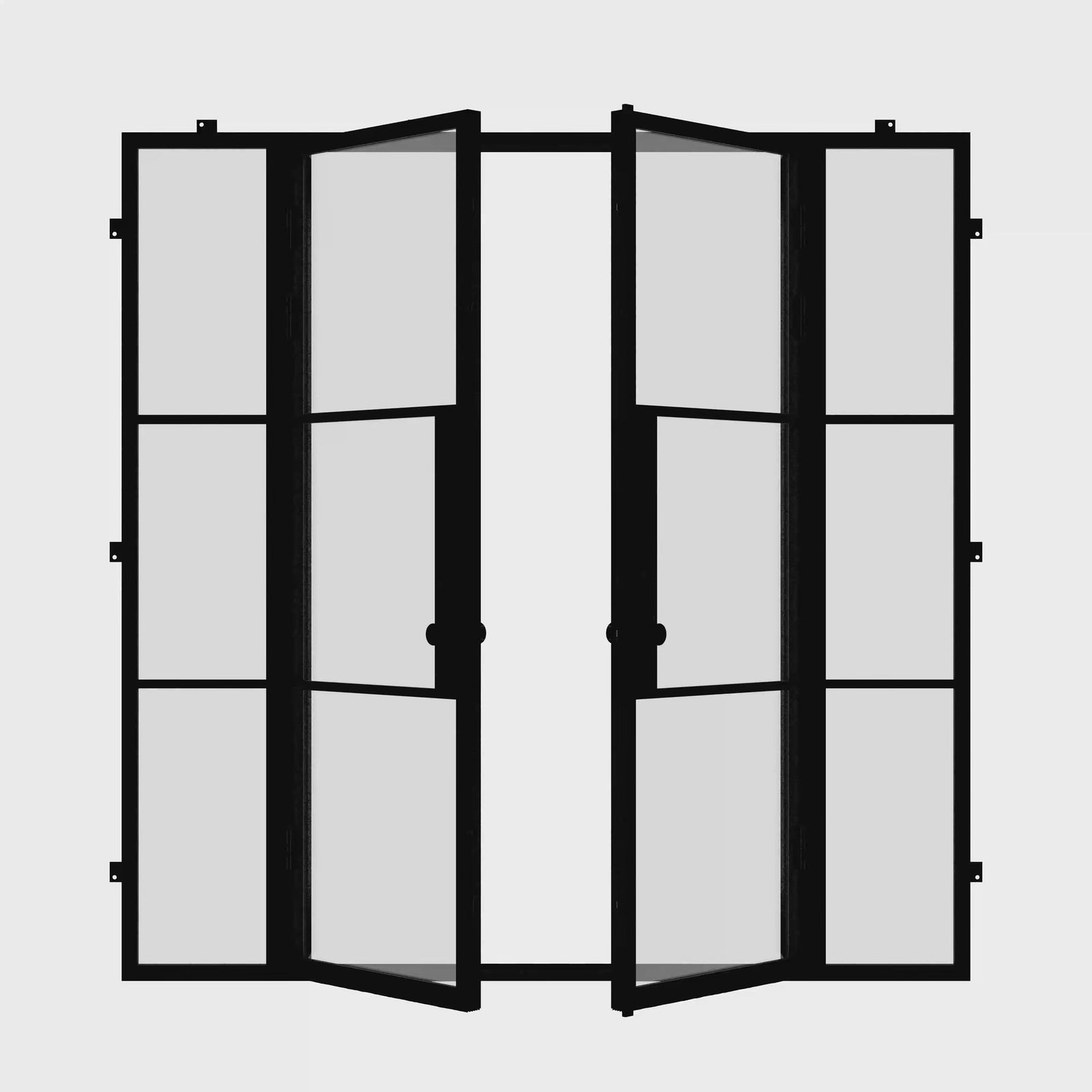 Air 4 double flat door with sidelights, durable black steel and clean contemporary design