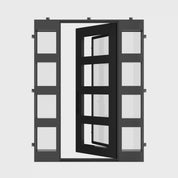 Knox single square top door with thermal barrier and side windows.