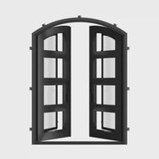 Knox arch top double door with glass and thermal barrier in bronze.
