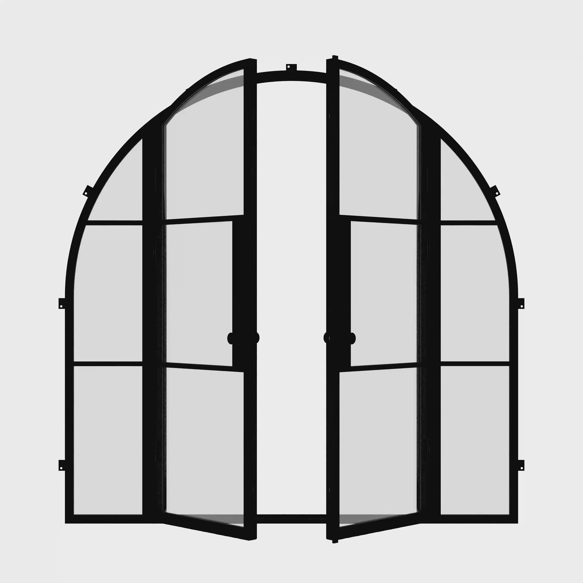 Air 4 full arch double steel doors with sleek black finish