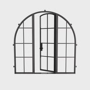 Luxury single full arch architectural steel door with glazing