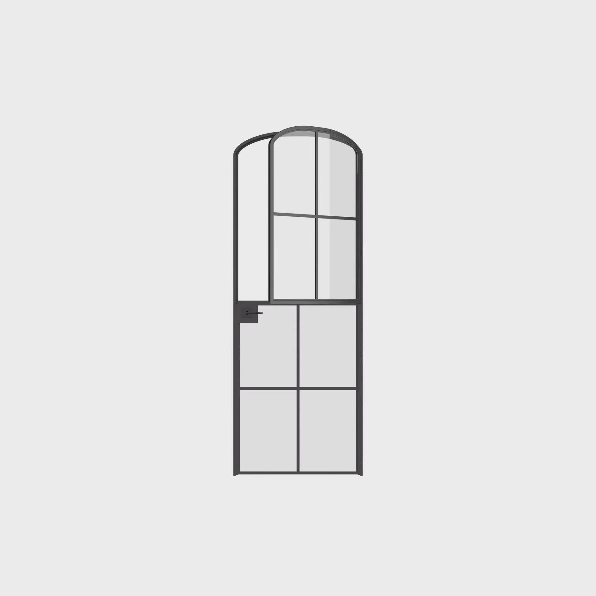 Air 5 Dutch interior steel door with mini arch top, OttoStumm hot-rolled steel frame and narrow sightlines
