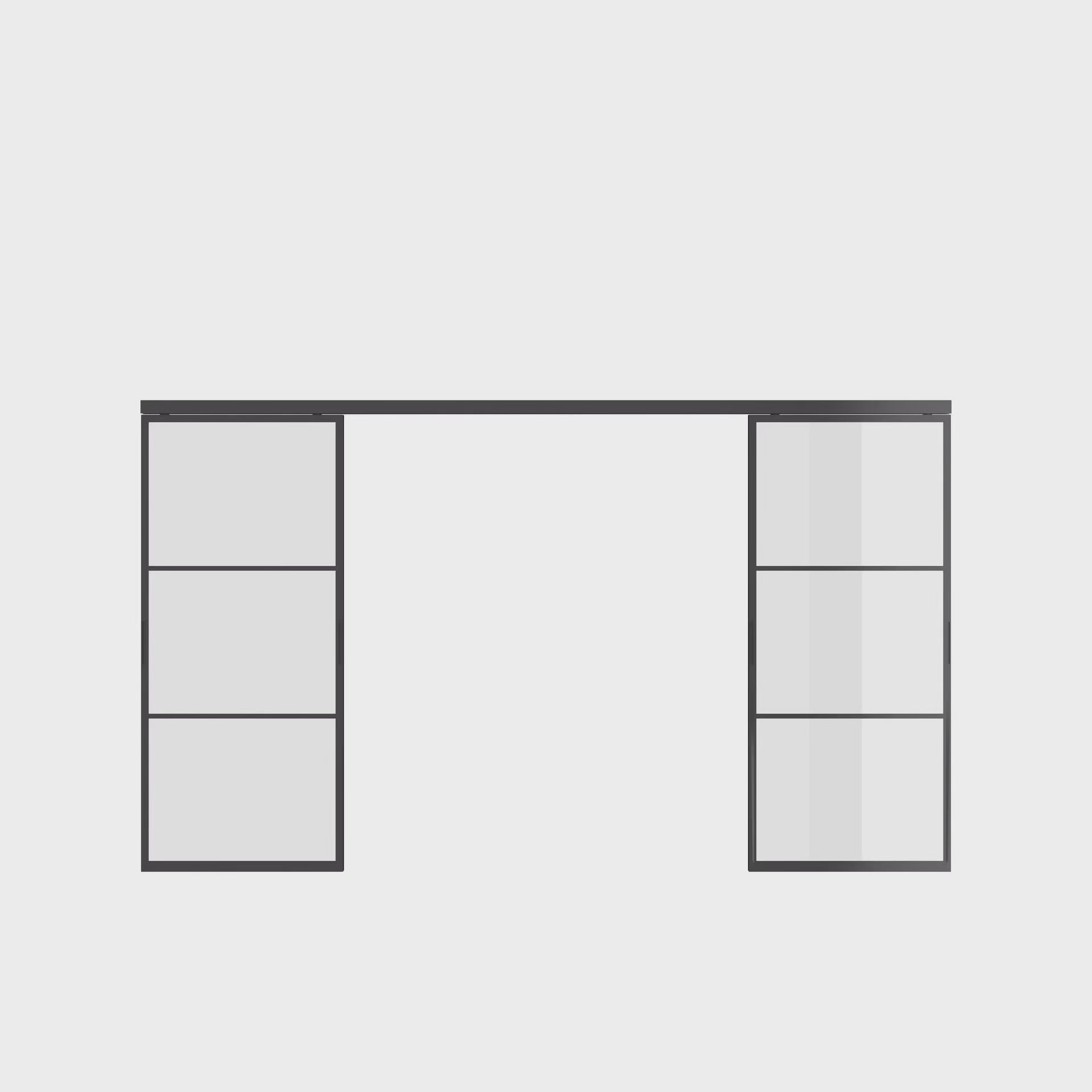 Air 4 top track double slider with balanced glass pane layout