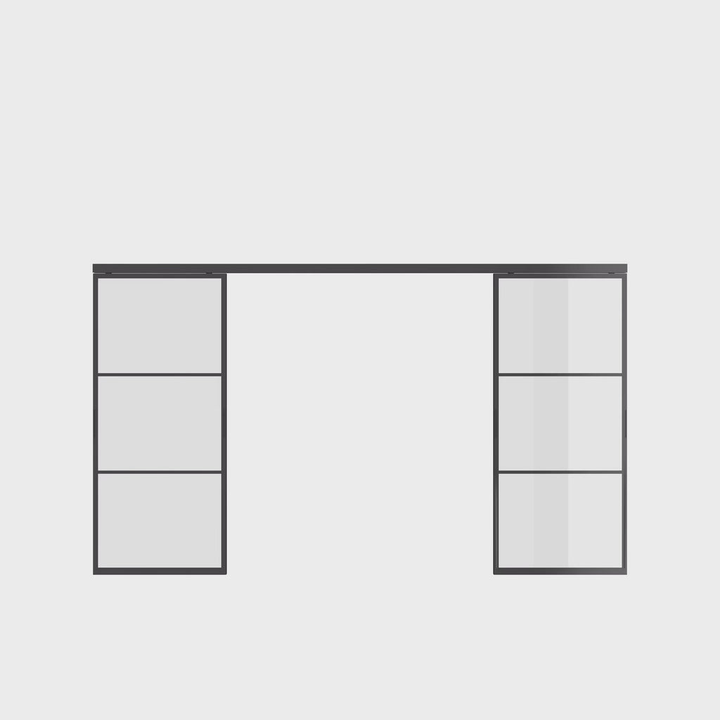 Air 4 top track double slider with balanced glass pane layout