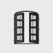 Knox double mini arch architectural steel double doors with curved detailing