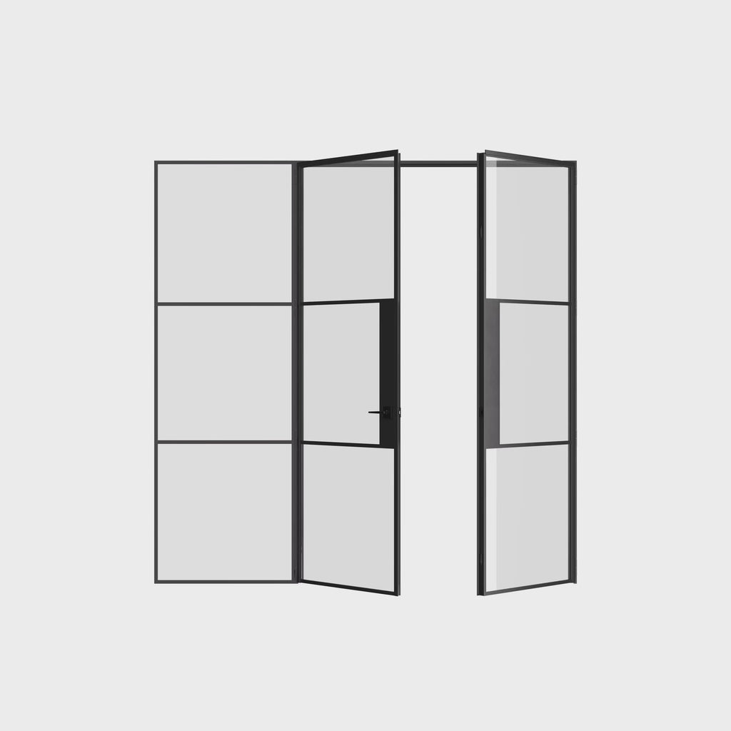 Air 4 modern double doors with left side window and narrow sightlines