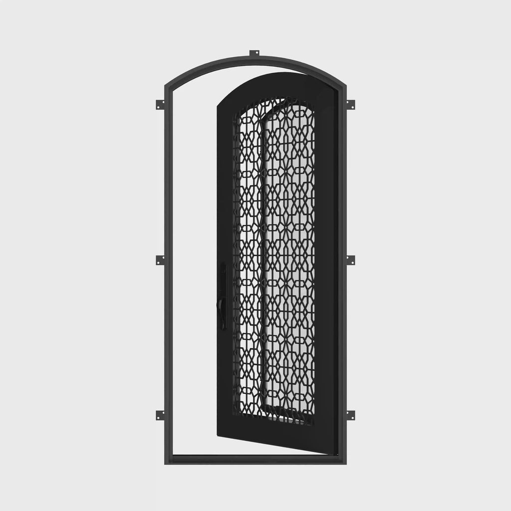 DNA’ single arch top swing door with thick energy efficient glass.