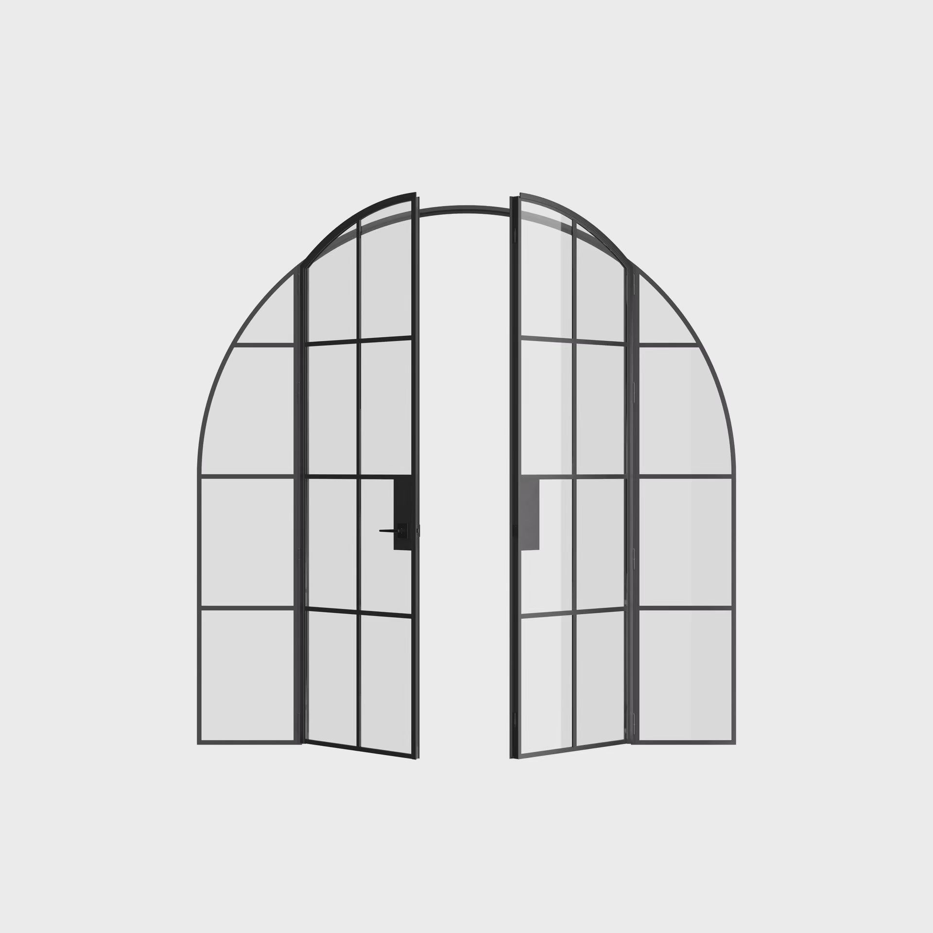Air 5 double full arch interior doors with side glass panels factory style build
