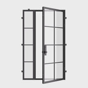 sleek single entry door with left sidelight and thermally broken steel