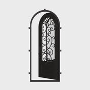 Story exterior full arch door thermally broken in matte black color.