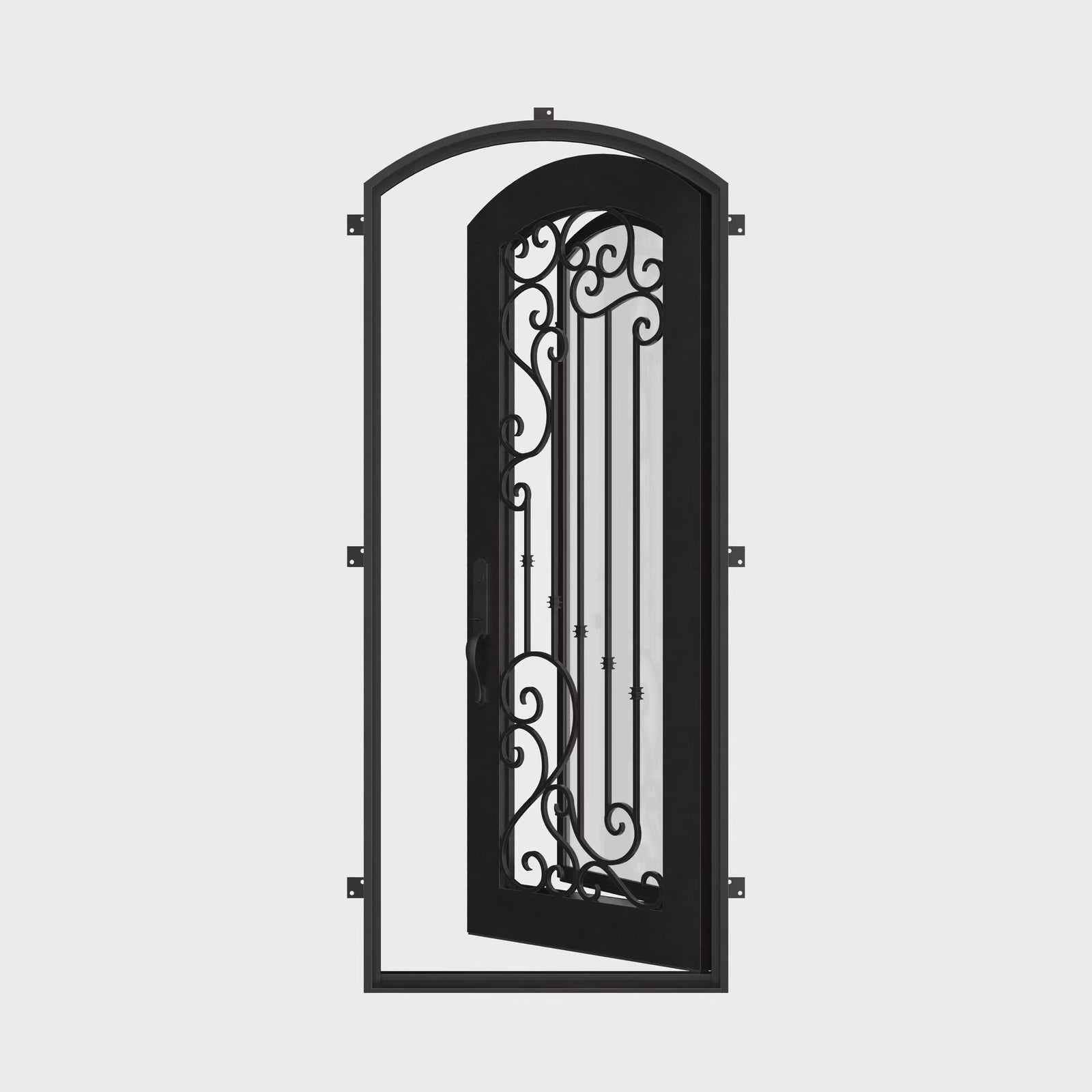 Paris soft arch top single swing door with thermal barrier for cold climates.