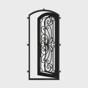 Miracle thermally broken single flat entry door in bronze color.