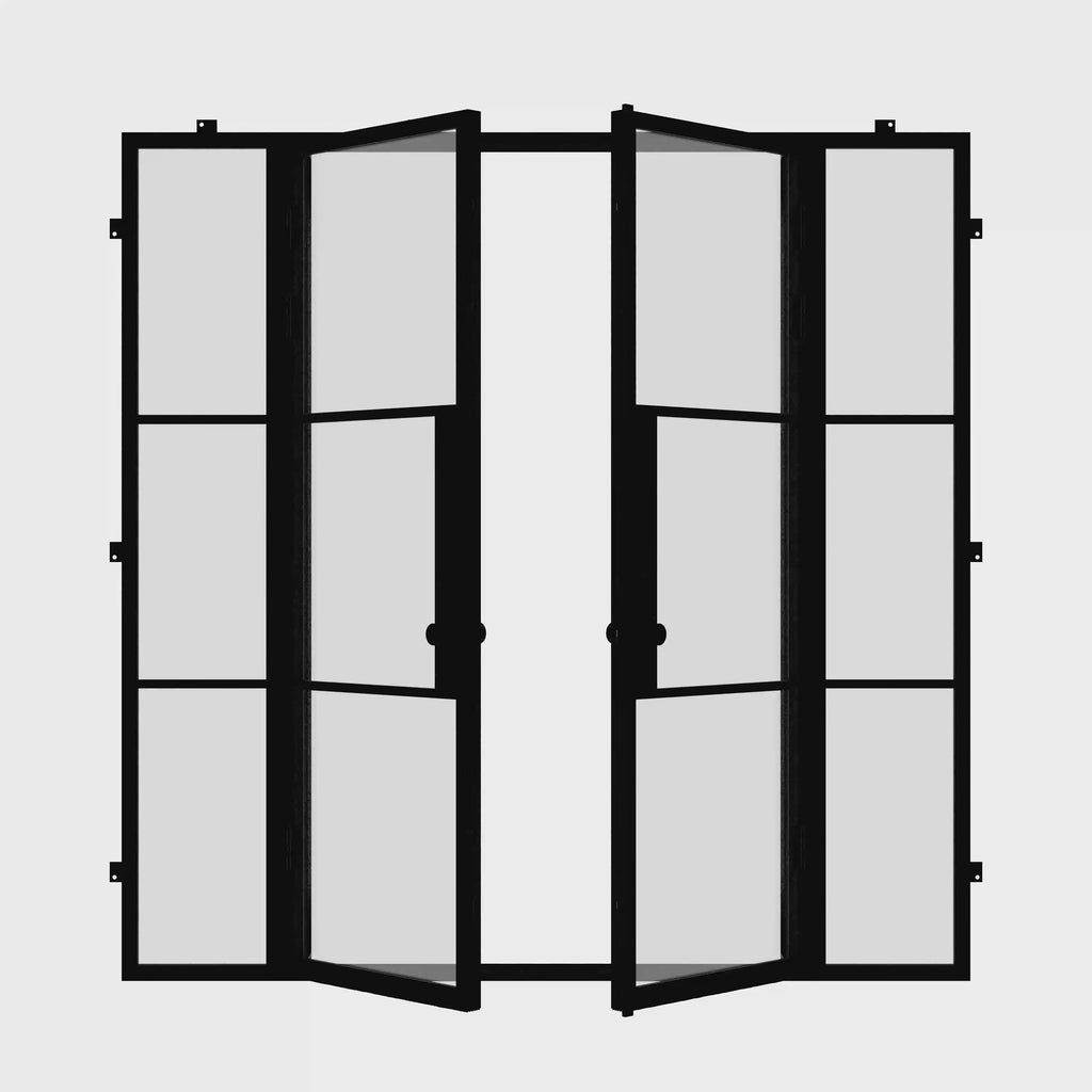 Air 4 double flat entry doors with sidelites and insulated tempered glass