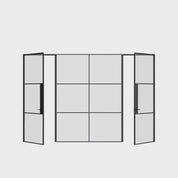 Air 4 architectural OTTOSTUMM steel door trio with slim muntins and single-pane tempered glass