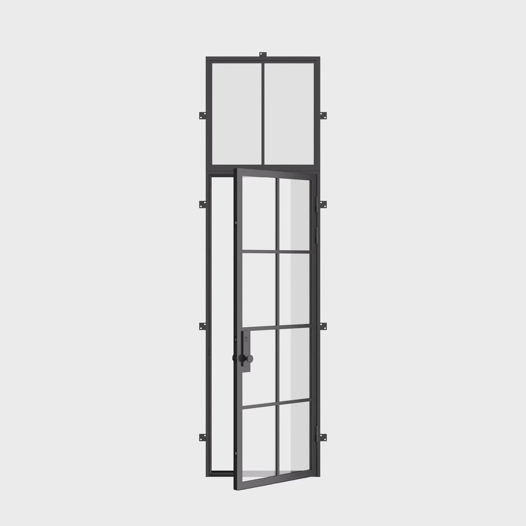 minimalist single entry with flat window and thermal break