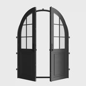 Air Getty double full arch steel front doors, architectural exterior steel double entry