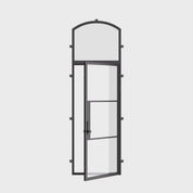 Energy efficient single steel door with arched top lite