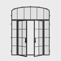 Air 5 with Side Windows and Mini Arch Top Window - Double Flat by Pinky’s Iron Doors — home doors, view 6